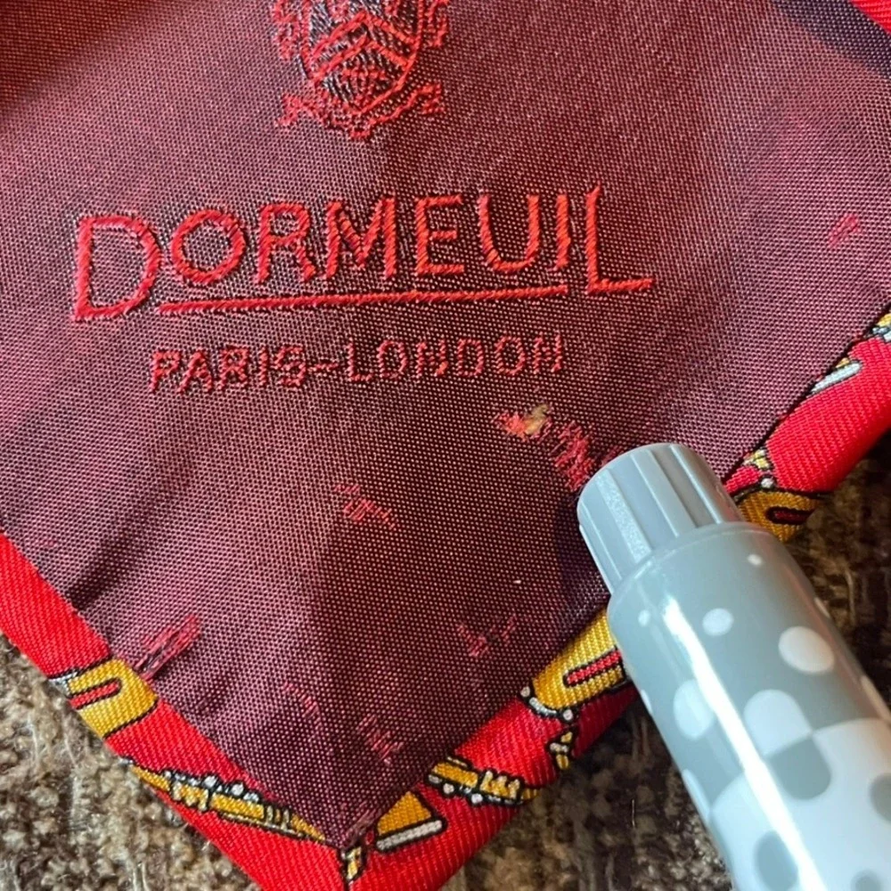 Dormeuil Silk‎ Tie Red Saxophone Pattern Hand Musician Italy Men's Neckwear